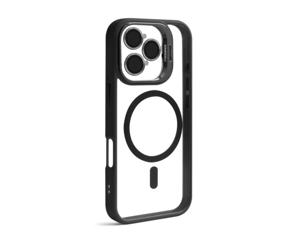 Чехол с функцией MagSafe для Apple iPhone 15 Pro с подставкой и защитой для камер black