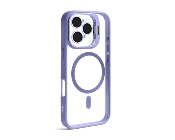 Чехол с функцией MagSafe для Apple iPhone 15 Pro с подставкой и защитой для камер lilac