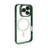 Чехол с функцией MagSafe для Apple iPhone 15 Pro Max с подставкой и защитой для камер green