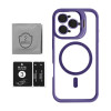 Чехол с функцией MagSafe для Apple iPhone 15 Pro Max с подставкой и защитой для камер violet