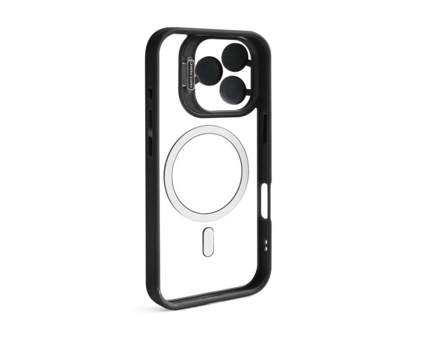Чехол с функцией MagSafe для Apple iPhone 15 Pro Max с подставкой и защитой для камер black