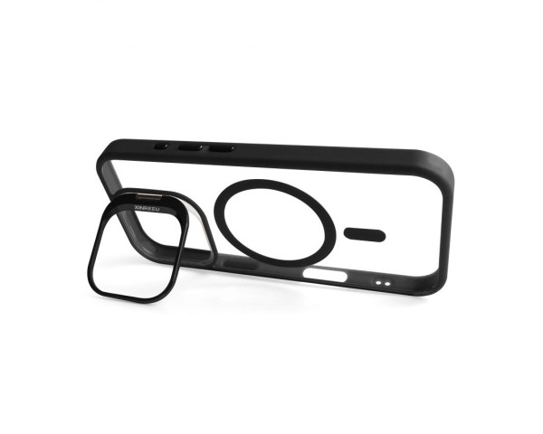 Чехол с функцией MagSafe для Apple iPhone 15 Pro Max с подставкой и защитой для камер black