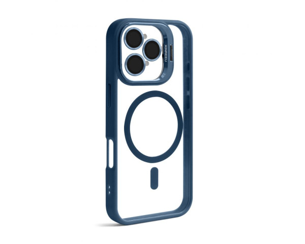 Чехол с функцией MagSafe для Apple iPhone 15 Pro Max с подставкой и защитой для камер dark blue