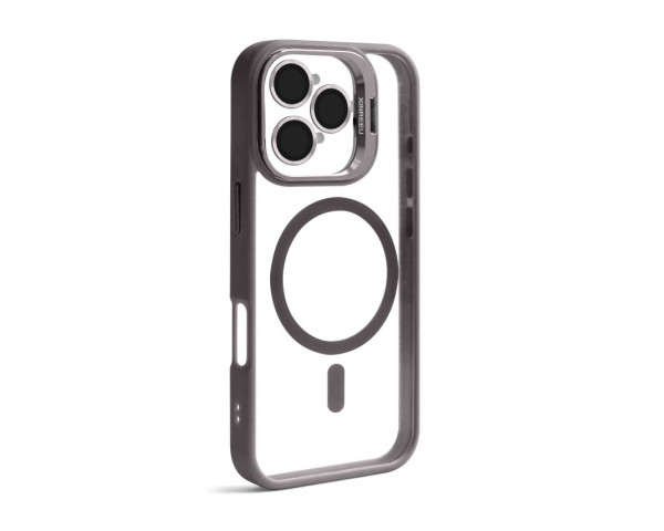 Чехол с функцией MagSafe для Apple iPhone 15 Pro Max с подставкой и защитой для камер light grey
