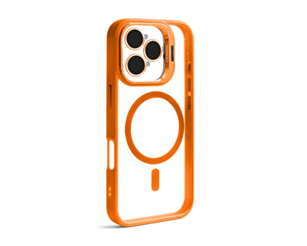 Чехол с функцией MagSafe для Apple iPhone 15 Pro Max с подставкой и защитой для камер orange
