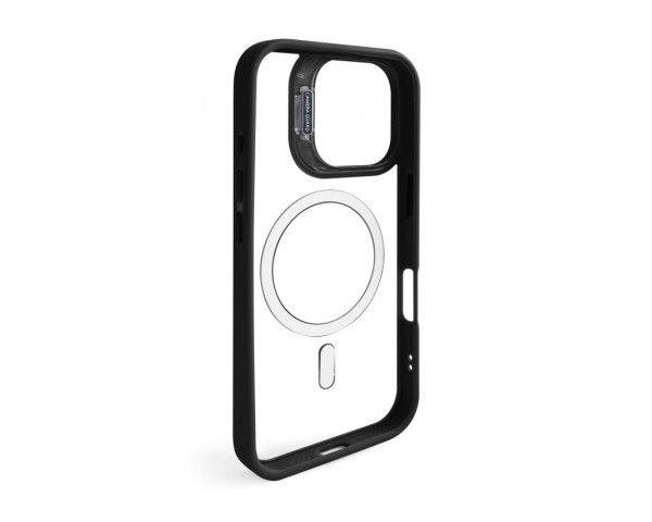 Чехол с функцией MagSafe для Apple iPhone 16 с подставкой и защитой для камер black