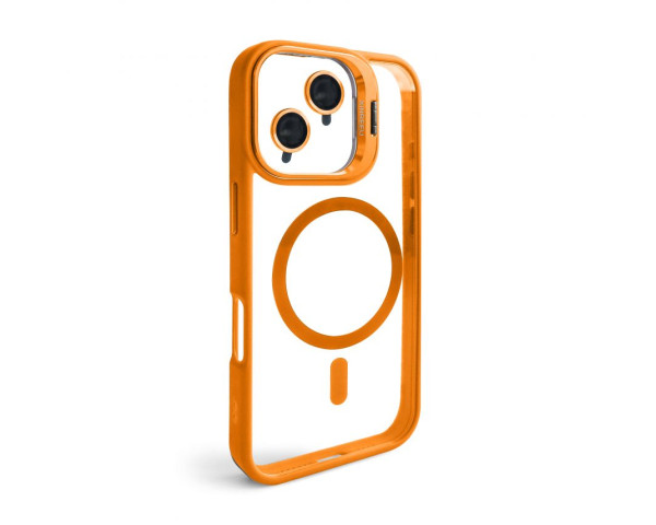 Чехол с функцией MagSafe для Apple iPhone 16 с подставкой и защитой для камер orange