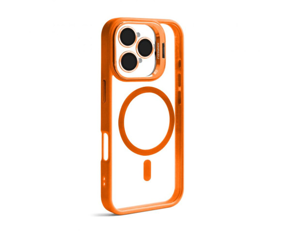 Чехол с функцией MagSafe для Apple iPhone 16 Pro с подставкой и защитой для камер orange