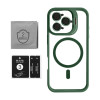 Чехол с функцией MagSafe для Apple iPhone 16 Pro Max с подставкой и защитой для камер green