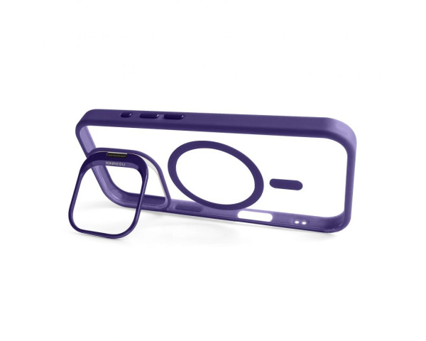 Чехол с функцией MagSafe для Apple iPhone 16 Pro Max с подставкой и защитой для камер violet