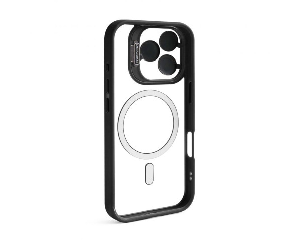 Чехол с функцией MagSafe для Apple iPhone 16 Pro Max с подставкой и защитой для камер black