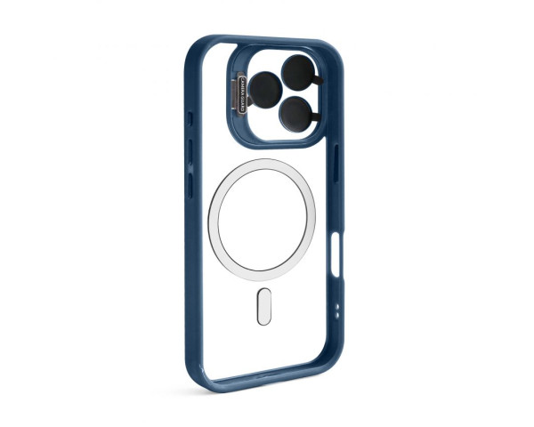 Чехол с функцией MagSafe для Apple iPhone 16 Pro Max с подставкой и защитой для камер dark blue