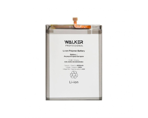 Акумулятор WALKER Professional для Samsung Galaxy A20/A205, A30/A305, A30s/A307, A50/A505 EB-BA505ABU 4000mAh