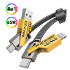 Кабель трансформер для айфону андроїд USB 4в1 WALKER C990 65W USB+Type-C / Type-C+Lightning Сірий