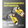 Кабель трансформер для айфону андроїд USB 4в1 WALKER C990 65W USB+Type-C / Type-C+Lightning Сірий