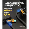 Кабель трансформер для айфону андроїд USB 4в1 WALKER C990 65W USB+Type-C / Type-C+Lightning Сірий