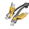 Кабель трансформер для айфону андроїд USB 4в1 WALKER C990 65W USB+Type-C / Type-C+Lightning Сірий