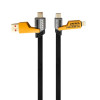 Кабель трансформер для айфону андроїд USB 4в1 WALKER C990 65W USB+Type-C / Type-C+Lightning Сірий