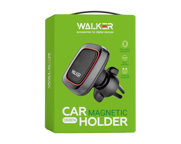Автотримач магнітний з потужними магнітами WALKER CX-007A black