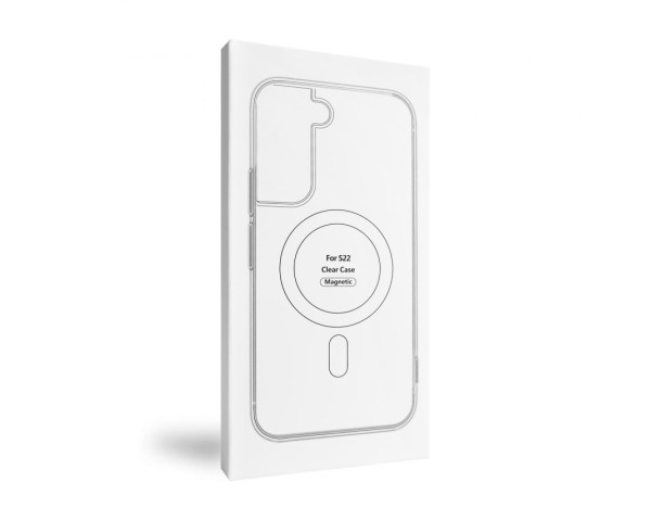 Чехол Original с функцией MagSafe для Samsung Galaxy S22/S901 (2022) прозрачный с индикатором установки