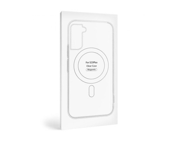 Чехол Original с функцией MagSafe для Samsung Galaxy S23 Plus/S916 (2023) прозрачный с индикатором установки