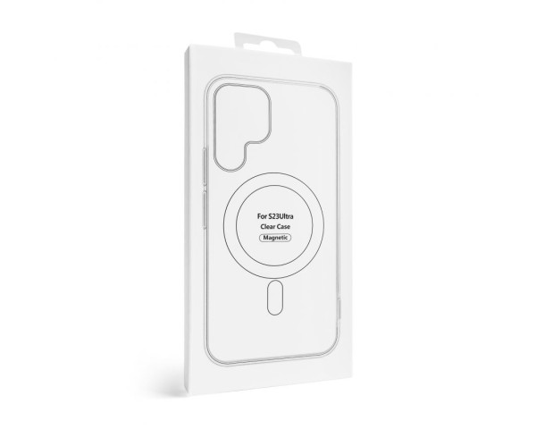 Чехол Original с функцией MagSafe для Samsung Galaxy S23 Ultra/S918 (2023) прозрачный с индикатором установки