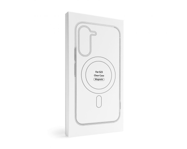 Чехол Original с функцией MagSafe для Samsung Galaxy S23/S911 (2023) прозрачный с индикатором установки