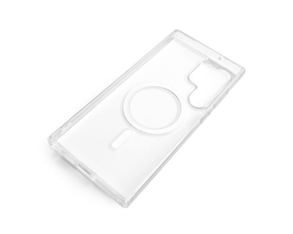 Чехол Original с функцией MagSafe для Samsung Galaxy S24 Ultra/S928 (2024) прозрачный с индикатором установки