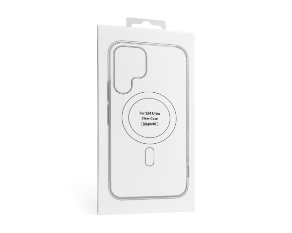 Чехол Original с функцией MagSafe для Samsung Galaxy S24 Ultra/S928 (2024) прозрачный с индикатором установки