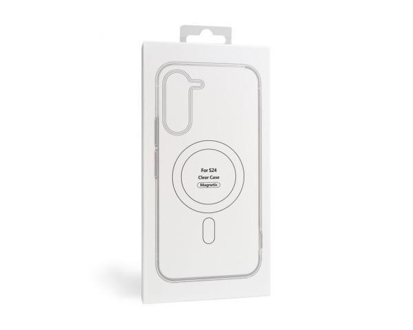 Чехол Original с функцией MagSafe для Samsung Galaxy S24/S921 (2024) прозрачный с индикатором установки