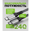 Кабель USB 40Gb/sec 8K@60Hz WALKER C995 240W Thunderbolt4 Power Delivery Type-C to Type-C black