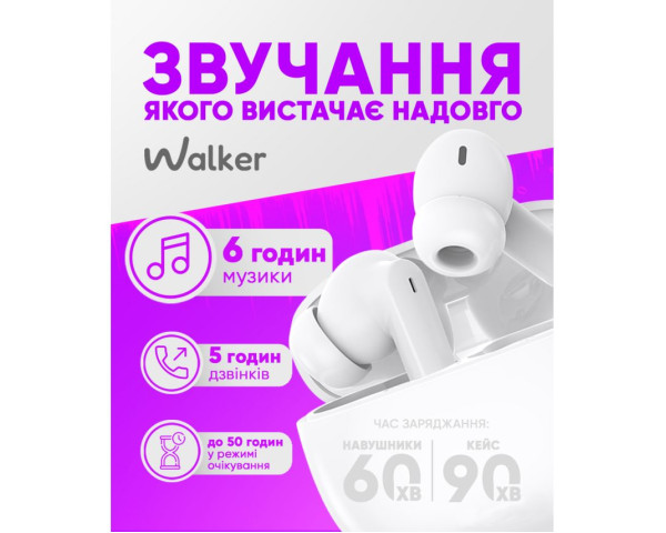 Навушники Bluetooth WALKER WTS-67 ANC+ENC black