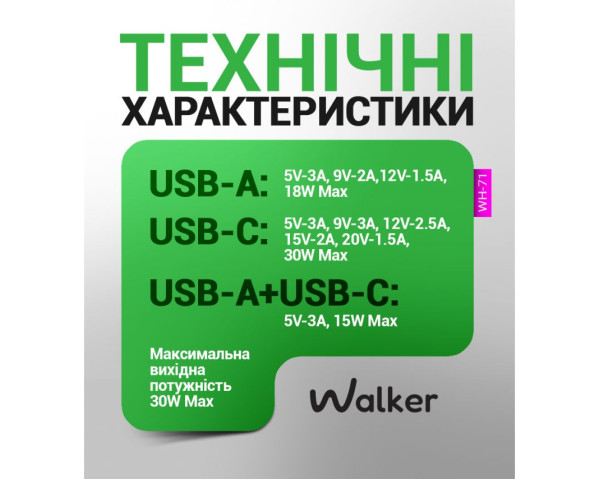 Мережевий зарядний пристрій (адаптер) 2в1 GAN 30W + Data Cable Type-C to Type-C white