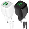 Мережевий зарядний пристрій (адаптер) 2в1 GAN 30W + Data Cable Type-C to Type-C white
