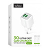 Мережевий зарядний пристрій (адаптер) 2в1 GAN 30W + Data Cable Type-C to Type-C white