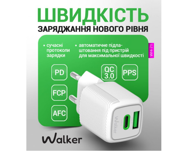 Мережевий зарядний пристрій (адаптер) 2в1 GAN 30W + Data Cable Type-C to Type-C white