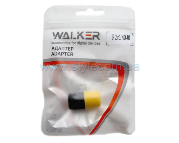 Перехідник WALKER NO-01 для Apple iPhone 2в1 навушник - зарядка пластик