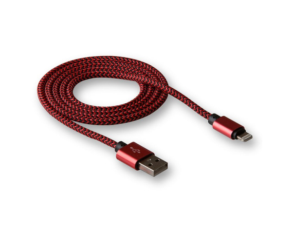 Кабель USB WALKER C520 Lightning red/black