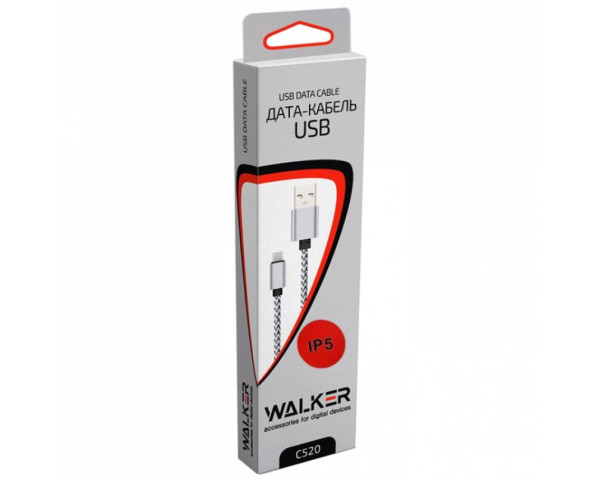 Кабель USB WALKER C520 Lightning red/black
