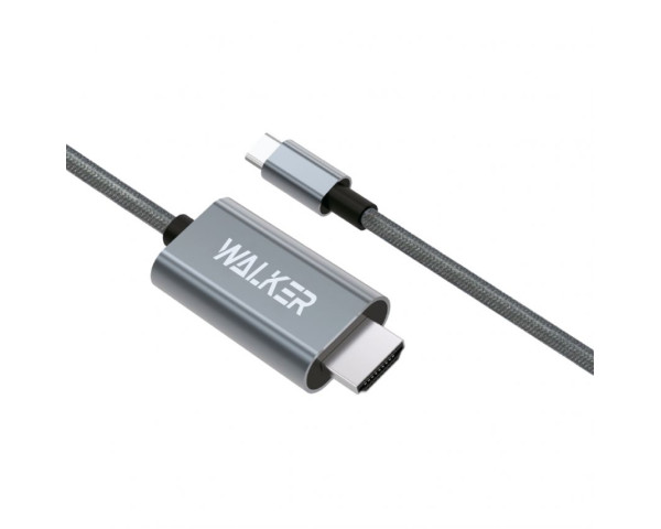 Кабель WALKER WHD-57 HDMI to Type-C 2м grey (тех.пак.)
