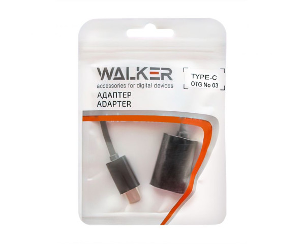 Перехідник OTG WALKER USB to Type-C black