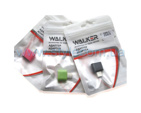 Перехідник OTG WALKER USB to Type-C NO-01 mix color