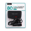 Розгалужувач автомобільного прикурювача 3в1 WALKER WSC-21 80W / USB_2.1A / Type-C_2.1A black