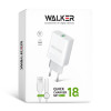Сетевое зарядное устройство (адаптер) 2в1 WALKER WH-35 1USB/QC3.0/3A/18W + Data Cable USB to Type-C white