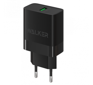 Мережевий зарядний пристрій (адаптер) WALKER WH-35 1USB / QC3.0 / 3A / 18W black