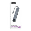 Перехідник USB-хаб WALKER WHUB-63 8в1 з роз'ємом Type-C grey
