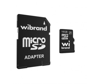 Карта пам'яті Wibrand MicroSDHC 16GB UHS-I Class 10 + SD-адаптер