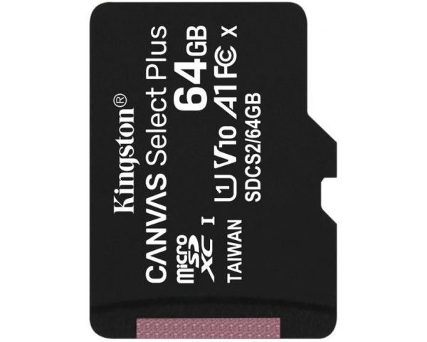 Карта памяти Kingston Canvas Select Plus MicroSDHC 64GB Class 10 UHS-I R100MB/s (SDCS2/64GBSP)