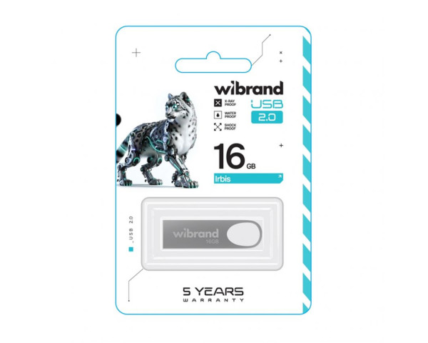 Флеш-пам'ять USB Wibrand Irbis 16GB USB 2.0 silver