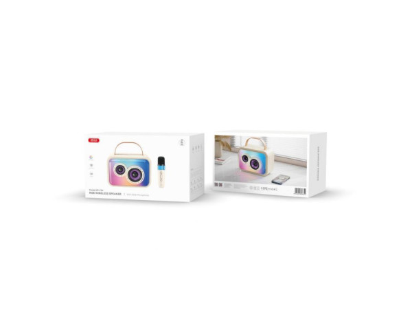 Портативна колонка XO F54 з мікрофоном glossy cool light